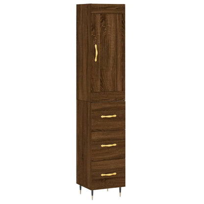 Skříň Highboard 34,5 X 34 X 180 Cm Kompozitní Dřevo