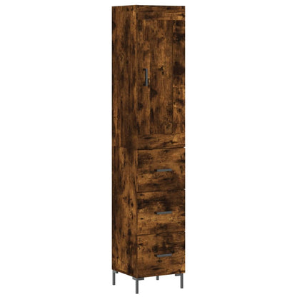 Skříň Highboard Kouřový Dub 34,5 X 34 X 180 Cm Kompozitní Dřevo
