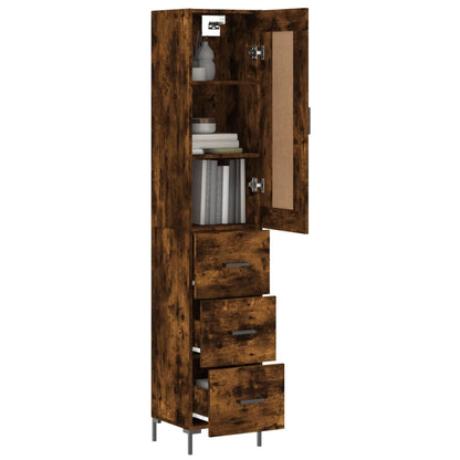 Skříň Highboard Kouřový Dub 34,5 X 34 X 180 Cm Kompozitní Dřevo