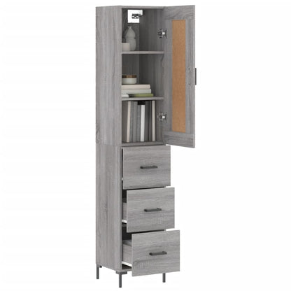 Skříň Highboard Šedá Sonoma 34,5 X 34 X 180 Cm Kompozitní Dřevo
