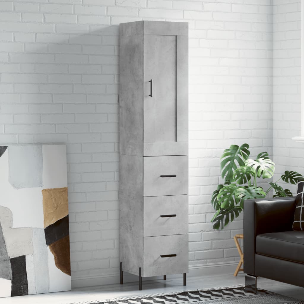 Skříň Highboard 34,5 X 34 X 180 Cm Kompozitní Dřevo