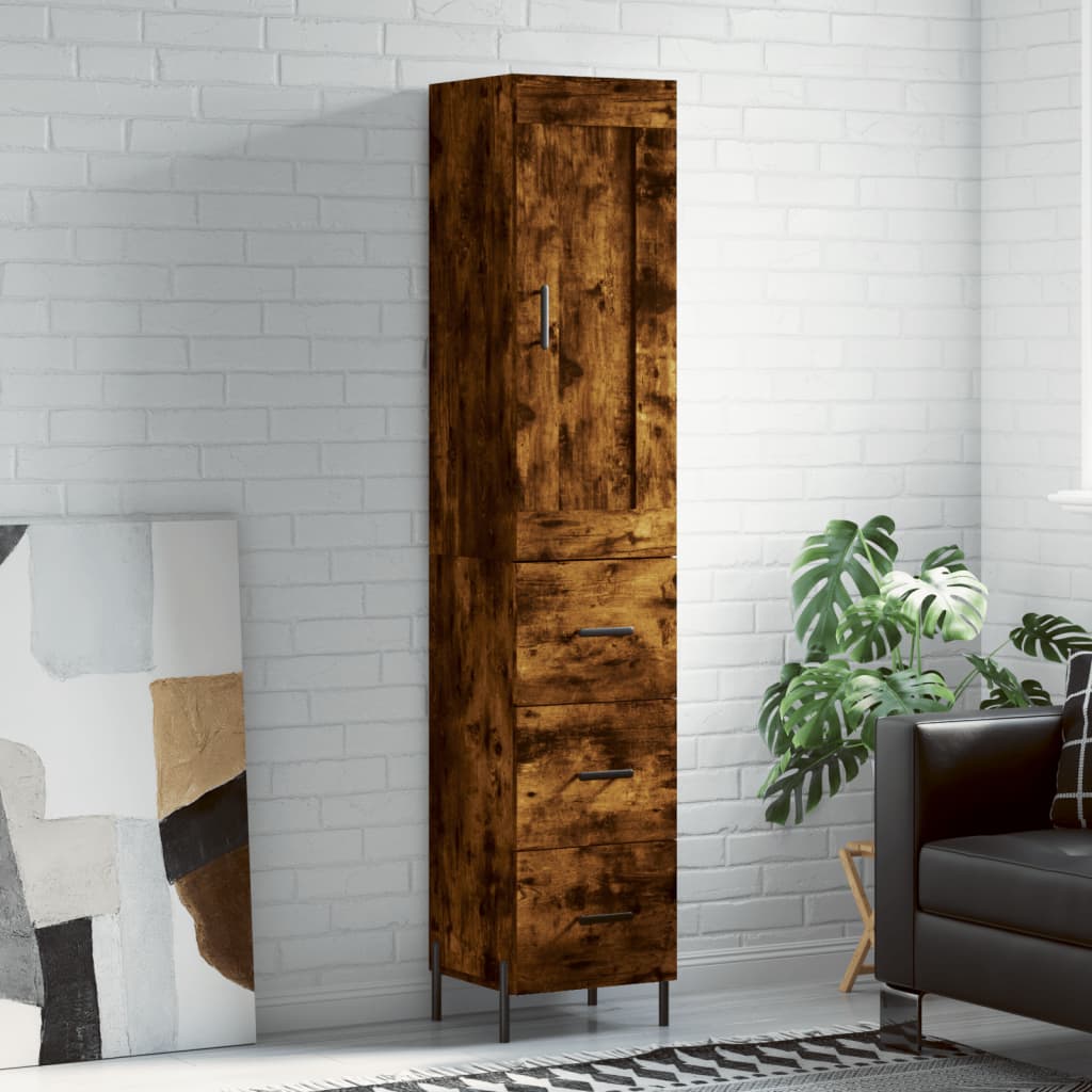 Skříň Highboard 34,5 X 34 X 180 Cm Kompozitní Dřevo