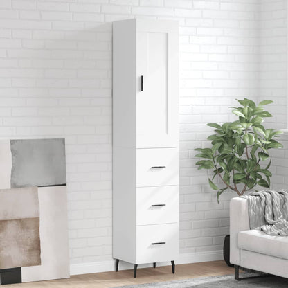 Skříň Highboard Betonově Šedá 34,5X34X180 Cm Kompozitní Dřevo