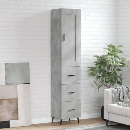 Skříň Highboard Betonově Šedá 34,5X34X180 Cm Kompozitní Dřevo