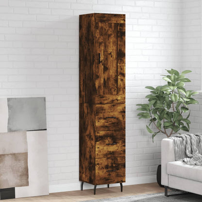 Skříň Highboard Betonově Šedá 34,5X34X180 Cm Kompozitní Dřevo