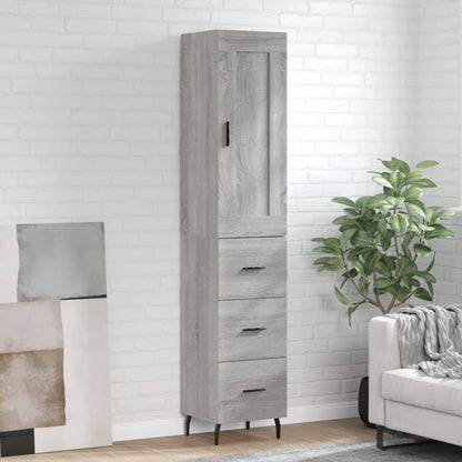 Skříň Highboard Betonově Šedá 34,5X34X180 Cm Kompozitní Dřevo