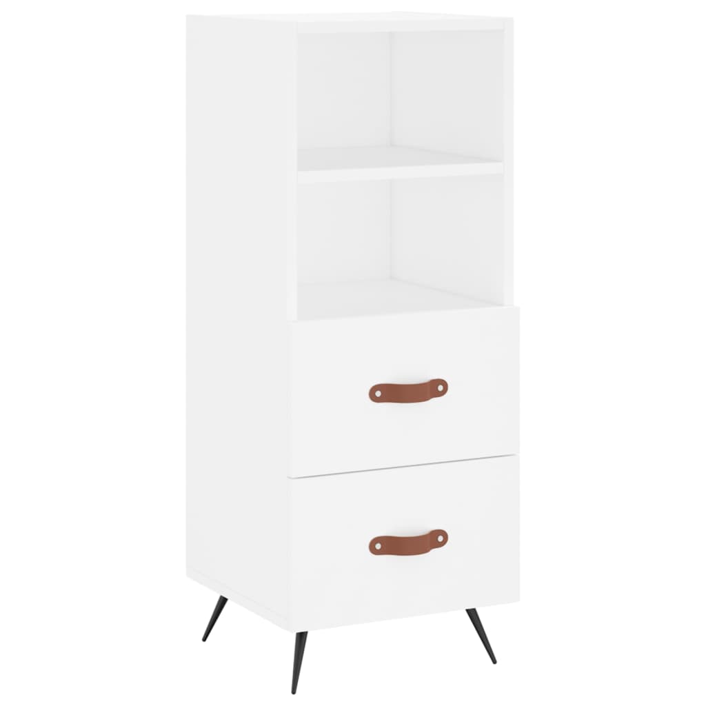 Skříň Highboard Bílá 34,5 X 34 X 180 Cm Kompozitní Dřevo
