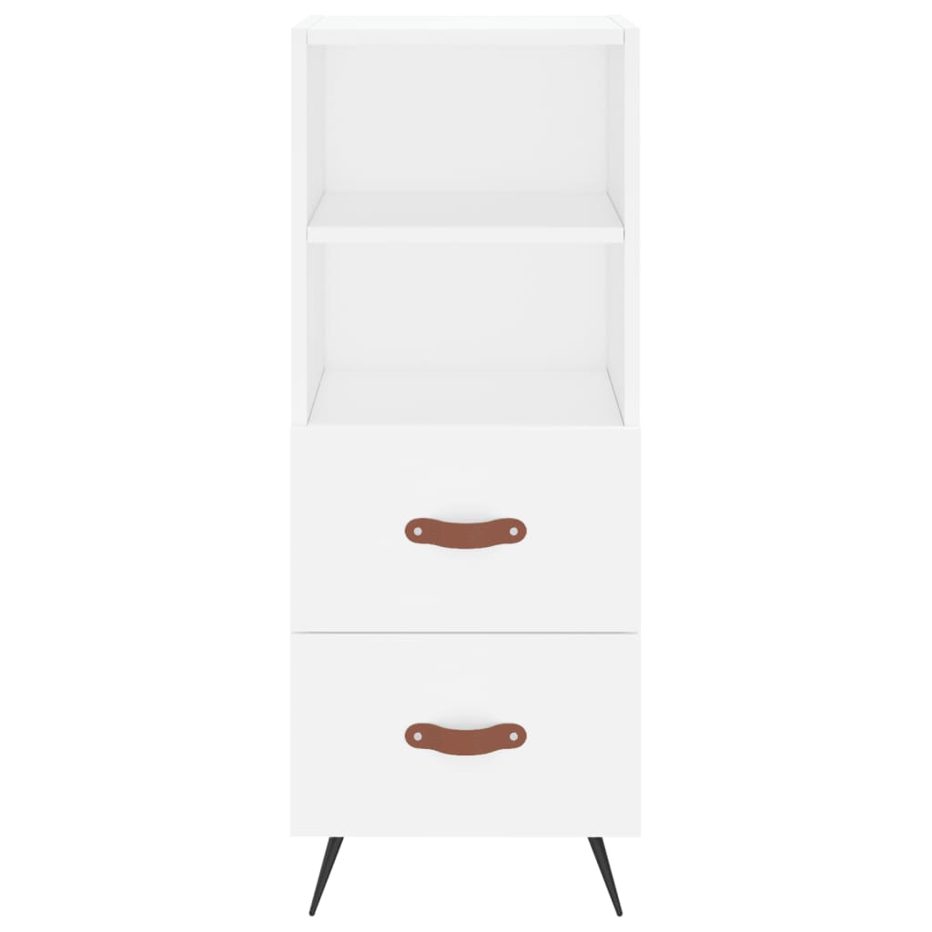 Skříň Highboard Bílá 34,5 X 34 X 180 Cm Kompozitní Dřevo