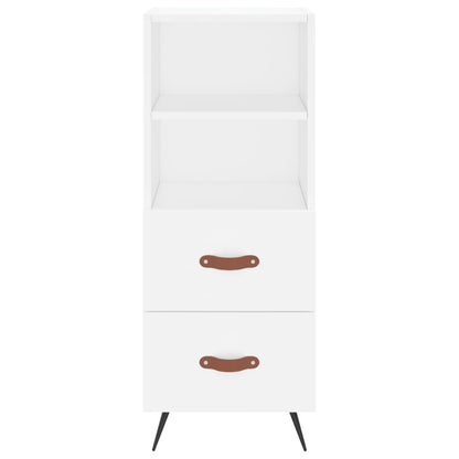 Skříň Highboard Bílá 34,5 X 34 X 180 Cm Kompozitní Dřevo
