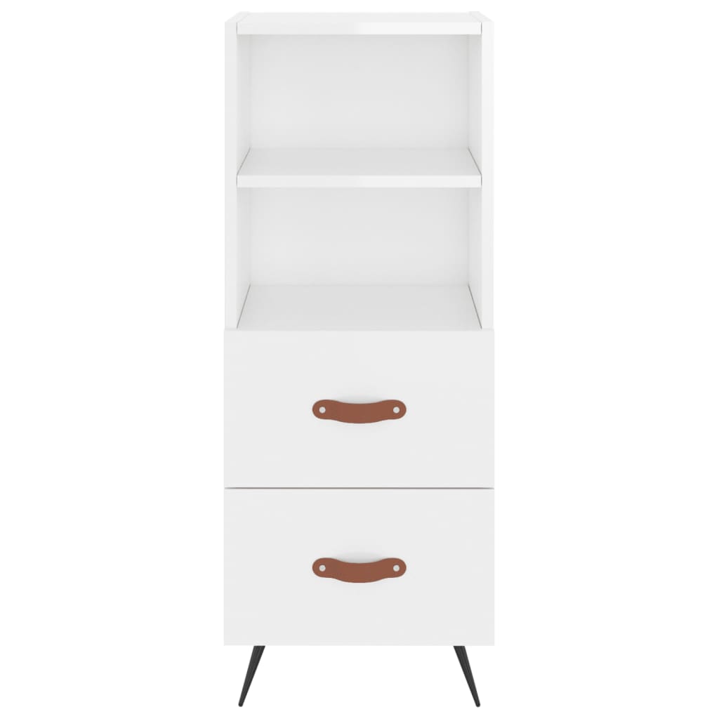 Skříň Highboard Bílá S Vysokým Leskem 34,5X34X180 Cm Kompozit