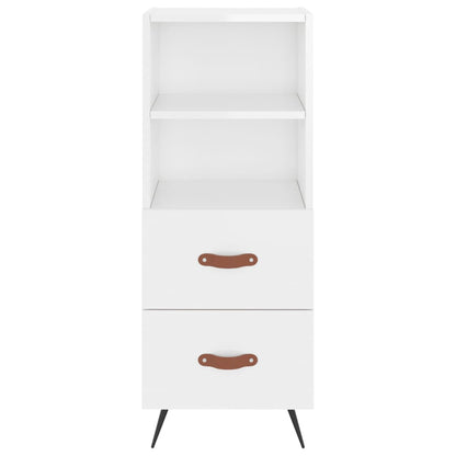 Skříň Highboard Bílá S Vysokým Leskem 34,5X34X180 Cm Kompozit