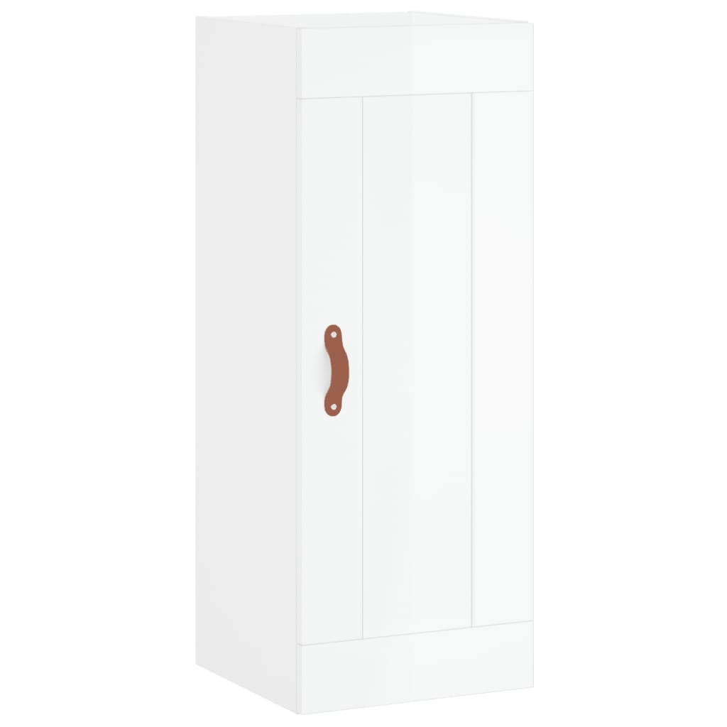 Skříň Highboard Bílá S Vysokým Leskem 34,5X34X180 Cm Kompozit
