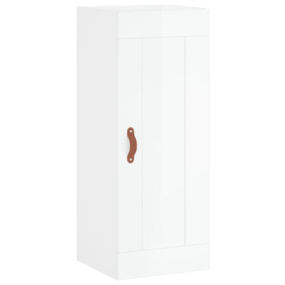 Skříň Highboard Bílá S Vysokým Leskem 34,5X34X180 Cm Kompozit