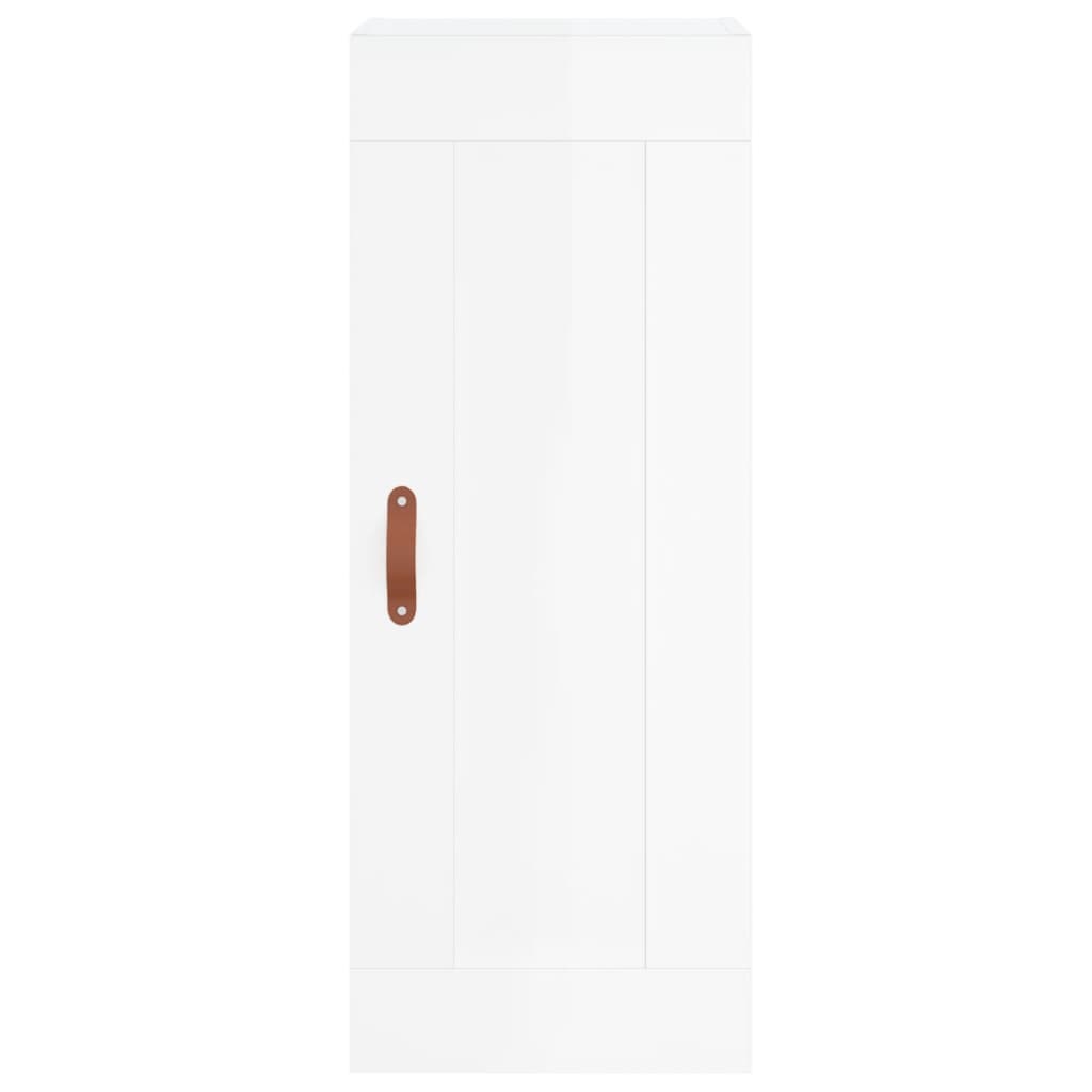 Skříň Highboard Bílá S Vysokým Leskem 34,5X34X180 Cm Kompozit