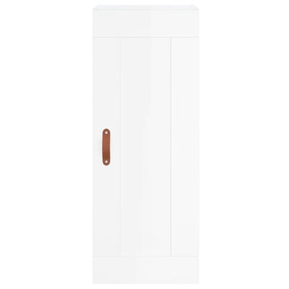 Skříň Highboard Bílá S Vysokým Leskem 34,5X34X180 Cm Kompozit