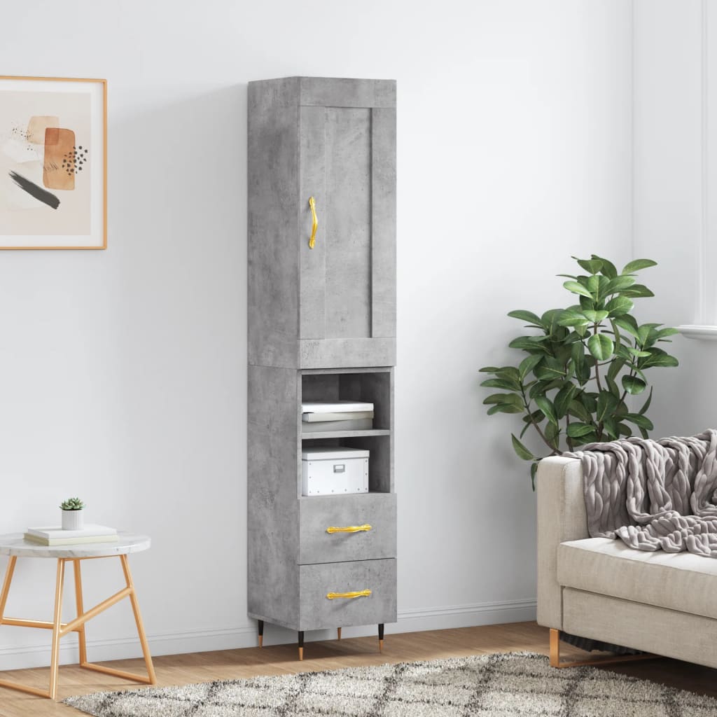 Skříň Highboard 34,5 X 34 X 180 Cm Kompozitní Dřevo