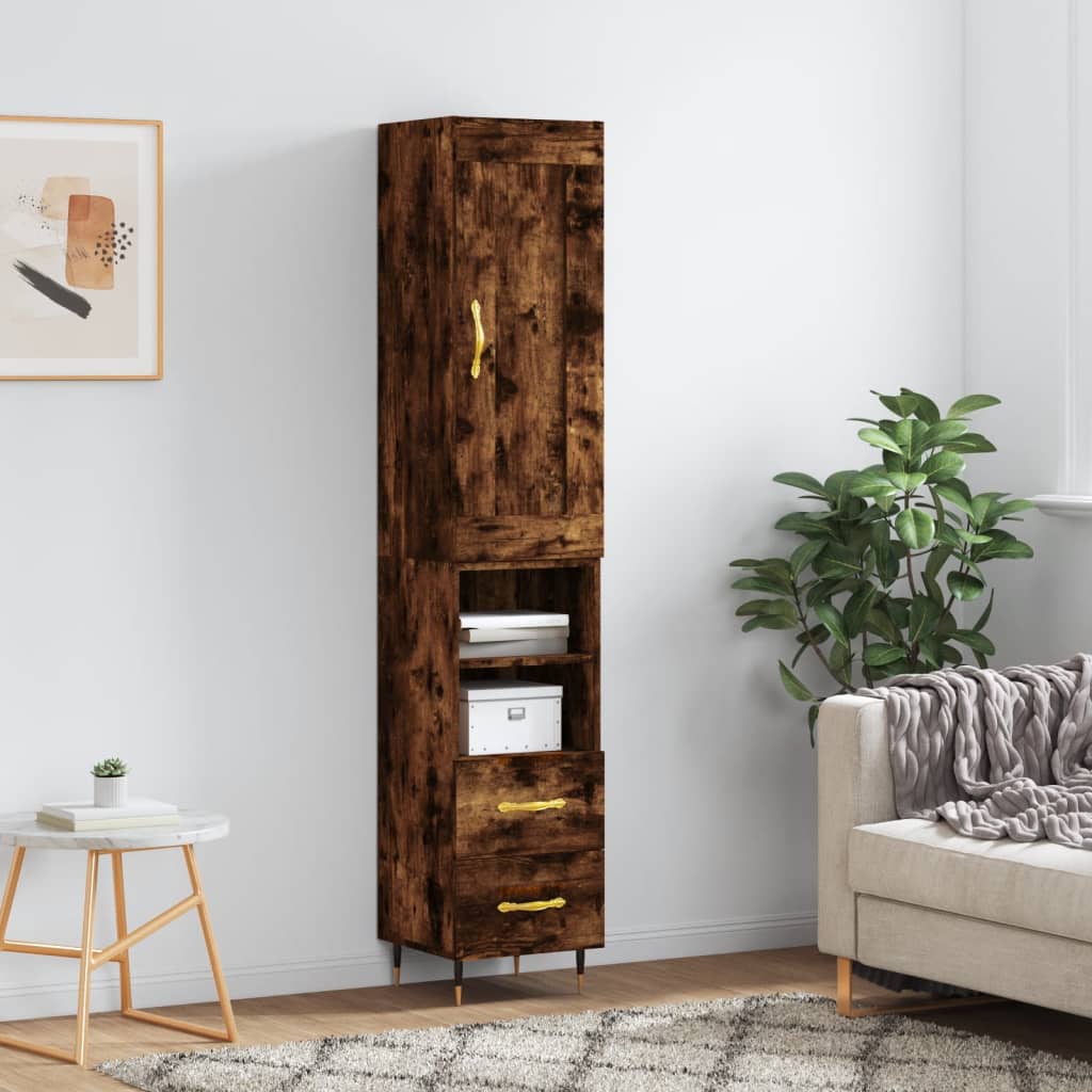 Skříň Highboard 34,5 X 34 X 180 Cm Kompozitní Dřevo