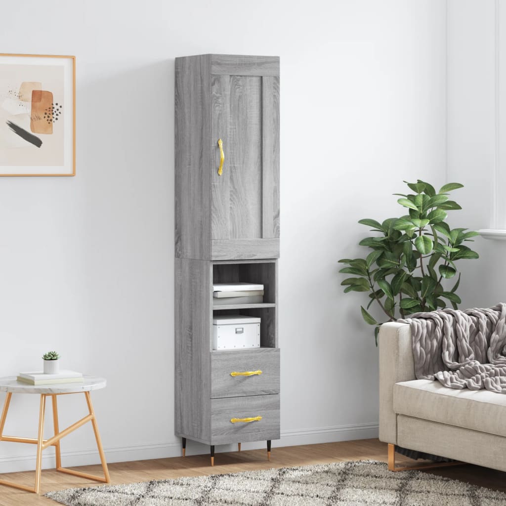 Skříň Highboard 34,5 X 34 X 180 Cm Kompozitní Dřevo