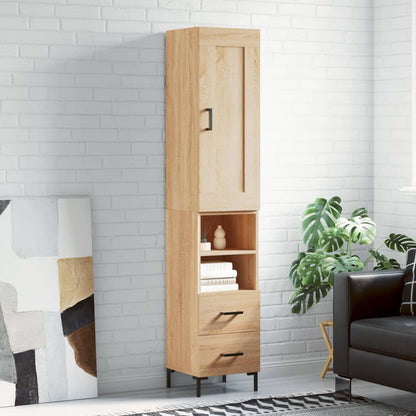 Skříň Highboard 34,5 X 34 X 180 Cm Kompozitní Dřevo