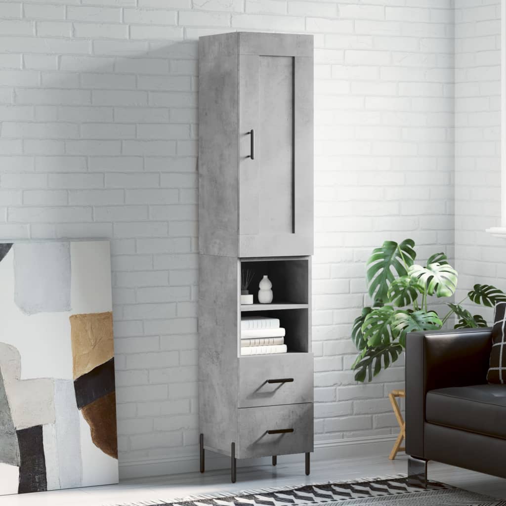 Skříň Highboard 34,5 X 34 X 180 Cm Kompozitní Dřevo
