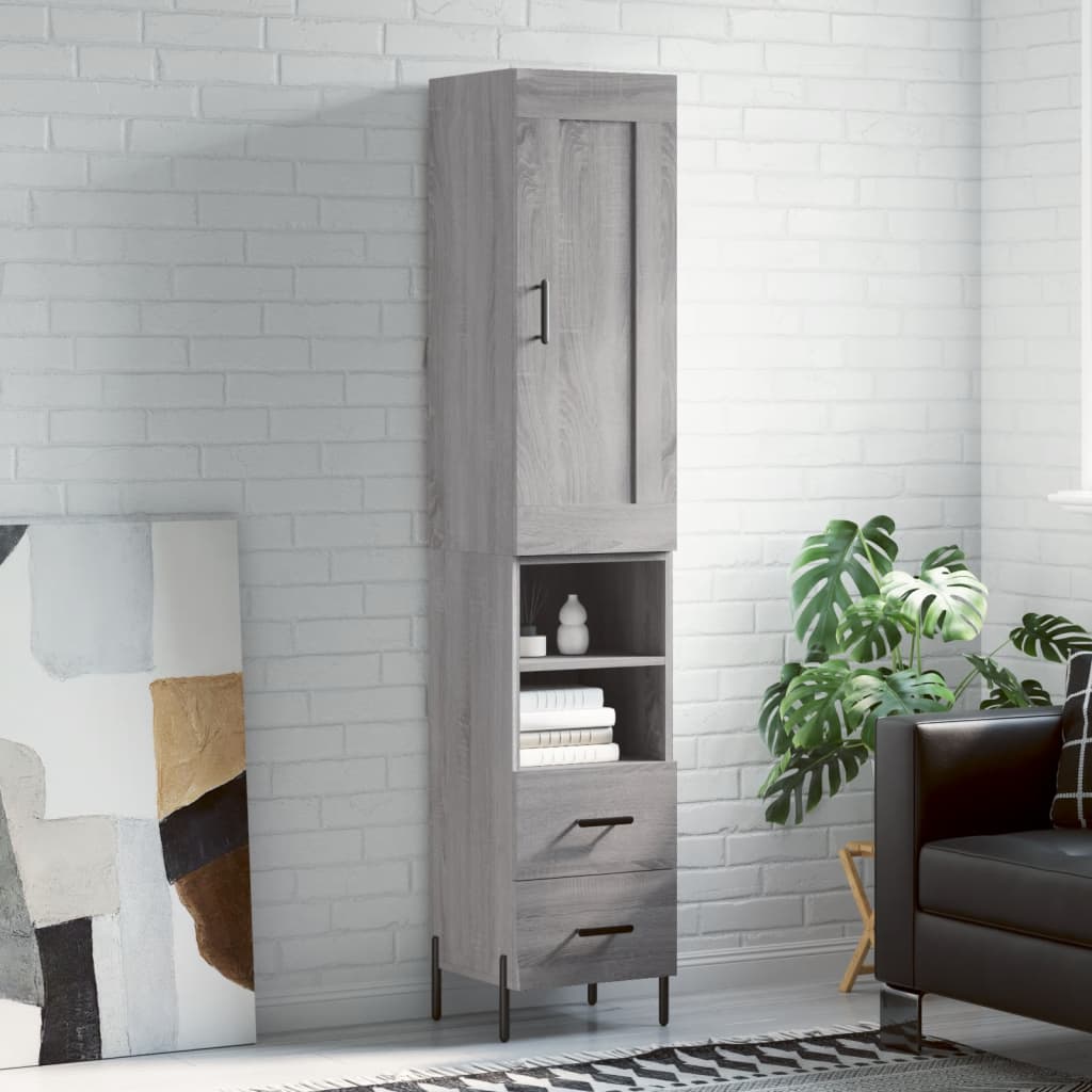 Skříň Highboard 34,5 X 34 X 180 Cm Kompozitní Dřevo