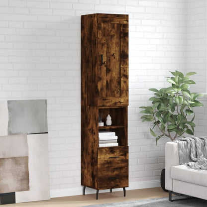 Skříň Highboard Betonově Šedá 34,5X34X180 Cm Kompozitní Dřevo