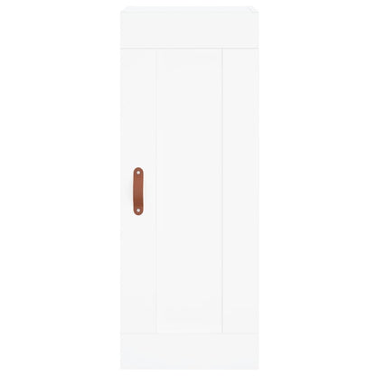 Skříň Highboard Bílá 34,5 X 34 X 180 Cm Kompozitní Dřevo