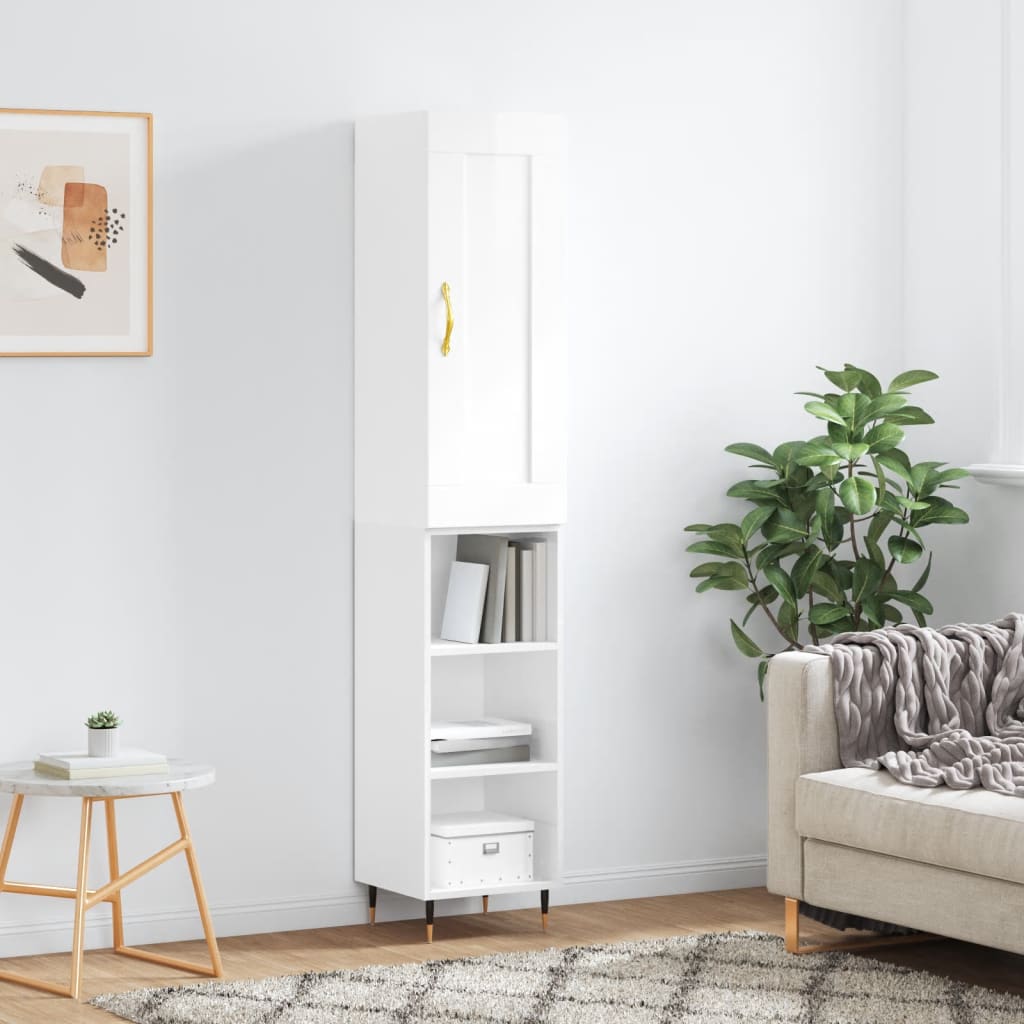 Skříň Highboard 34,5 X 34 X 180 Cm Kompozitní Dřevo