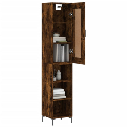 Skříň Highboard Kouřový Dub 34,5 X 34 X 180 Cm Kompozitní Dřevo