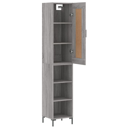 Skříň Highboard Šedá Sonoma 34,5 X 34 X 180 Cm Kompozitní Dřevo