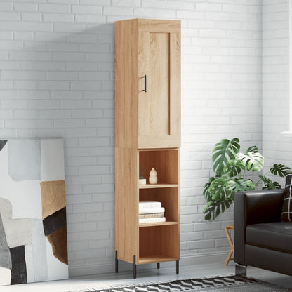Skříň Highboard 34,5 X 34 X 180 Cm Kompozitní Dřevo
