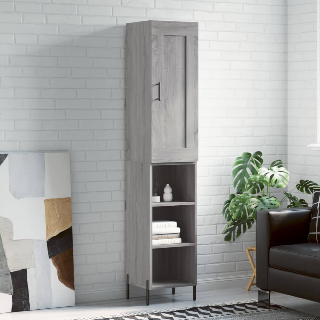 Skříň Highboard 34,5 X 34 X 180 Cm Kompozitní Dřevo