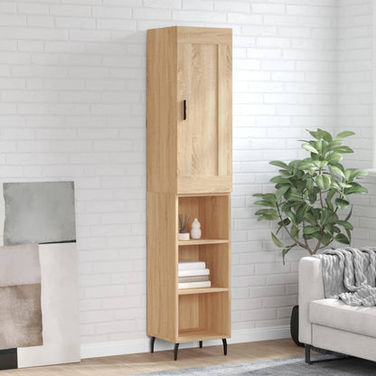 Skříň Highboard Betonově Šedá 34,5X34X180 Cm Kompozitní Dřevo