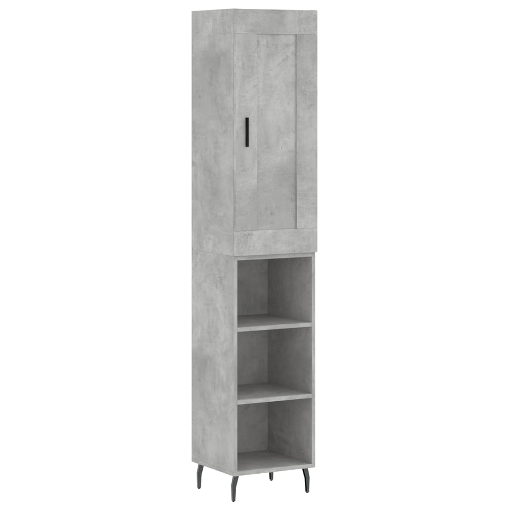Skříň Highboard Betonově Šedá 34,5X34X180 Cm Kompozitní Dřevo