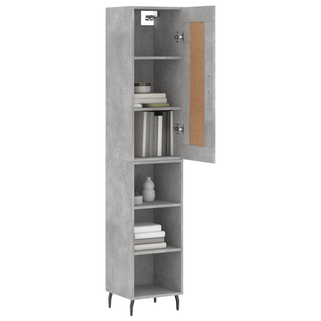 Skříň Highboard Betonově Šedá 34,5X34X180 Cm Kompozitní Dřevo