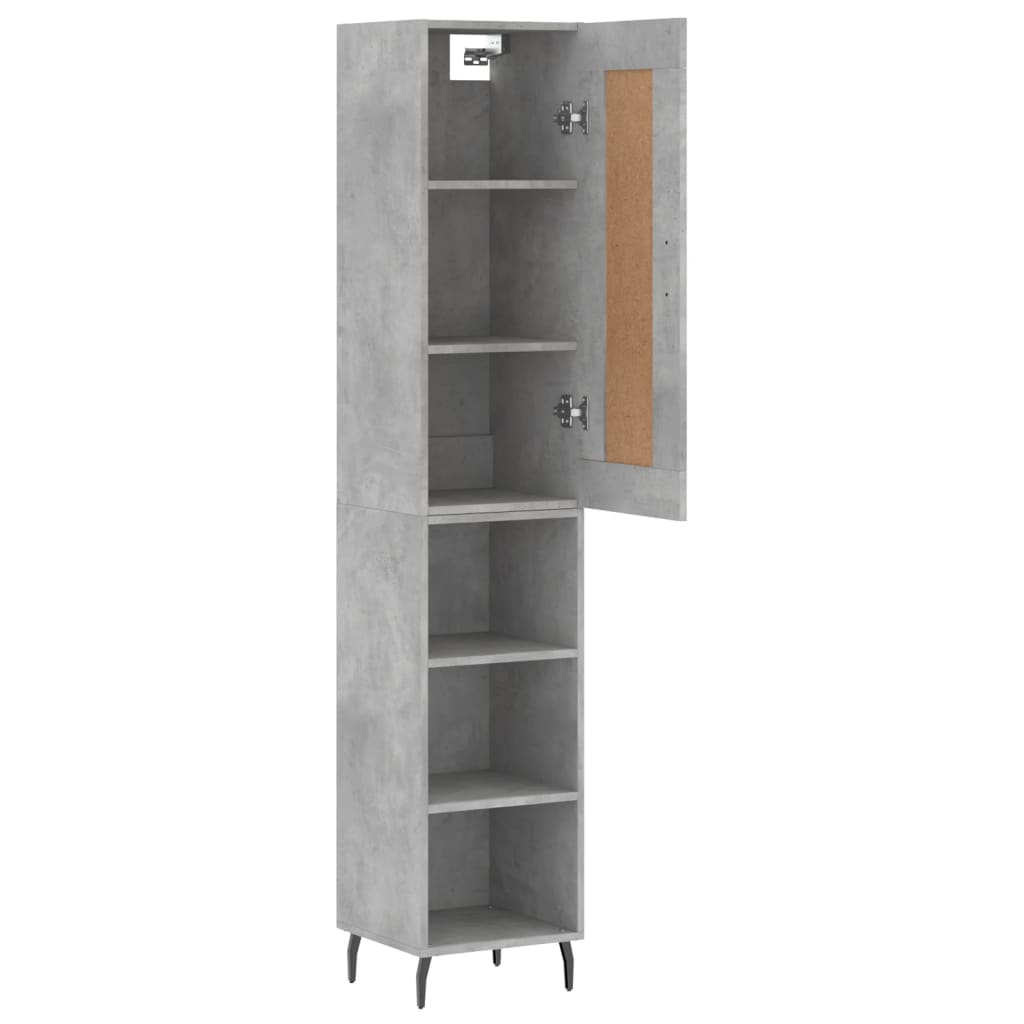 Skříň Highboard Betonově Šedá 34,5X34X180 Cm Kompozitní Dřevo