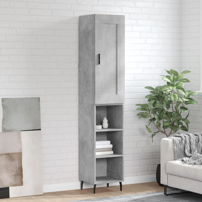 Skříň Highboard Betonově Šedá 34,5X34X180 Cm Kompozitní Dřevo