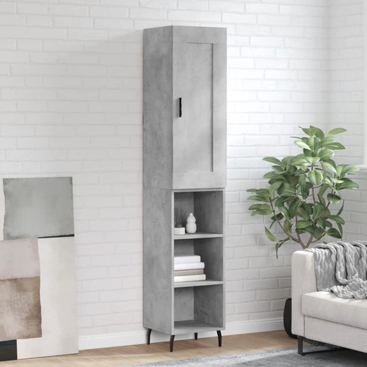 Skříň Highboard Betonově Šedá 34,5X34X180 Cm Kompozitní Dřevo
