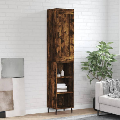 Skříň Highboard Betonově Šedá 34,5X34X180 Cm Kompozitní Dřevo