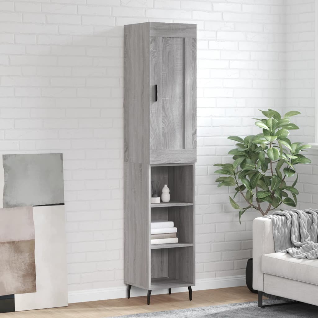 Skříň Highboard Betonově Šedá 34,5X34X180 Cm Kompozitní Dřevo