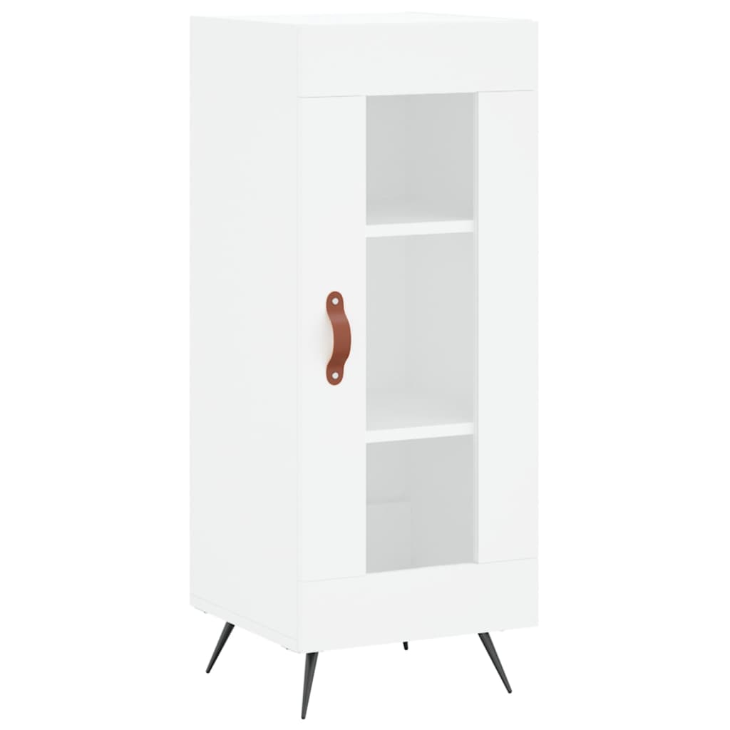 Skříň Highboard Bílá 34,5 X 34 X 180 Cm Kompozitní Dřevo