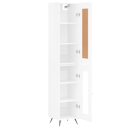 Skříň Highboard Bílá S Vysokým Leskem 34,5X34X180 Cm Kompozit
