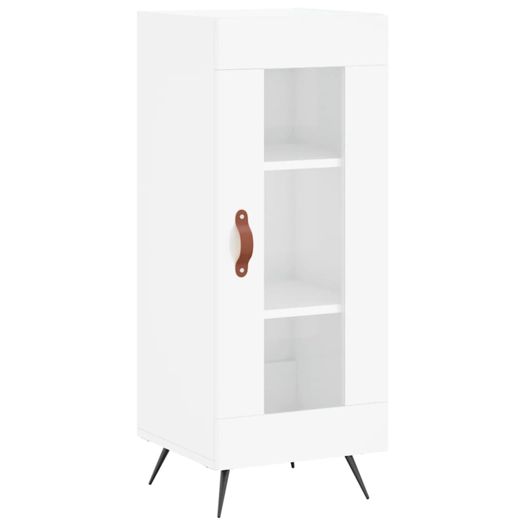 Skříň Highboard Bílá S Vysokým Leskem 34,5X34X180 Cm Kompozit