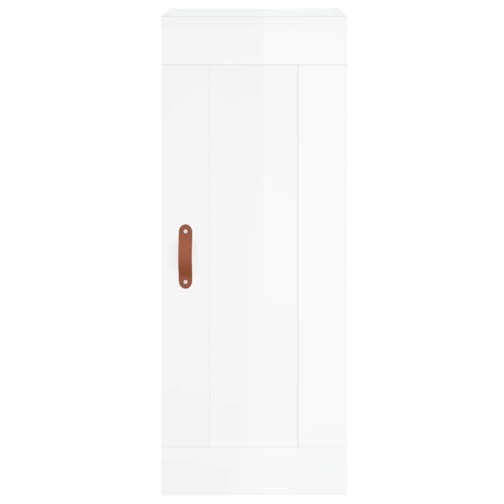 Skříň Highboard Bílá S Vysokým Leskem 34,5X34X180 Cm Kompozit