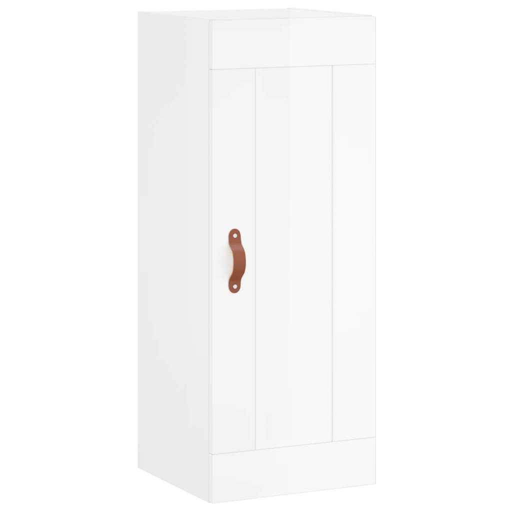 Skříň Highboard Bílá S Vysokým Leskem 34,5X34X180 Cm Kompozit