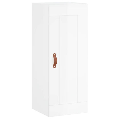 Skříň Highboard Bílá S Vysokým Leskem 34,5X34X180 Cm Kompozit