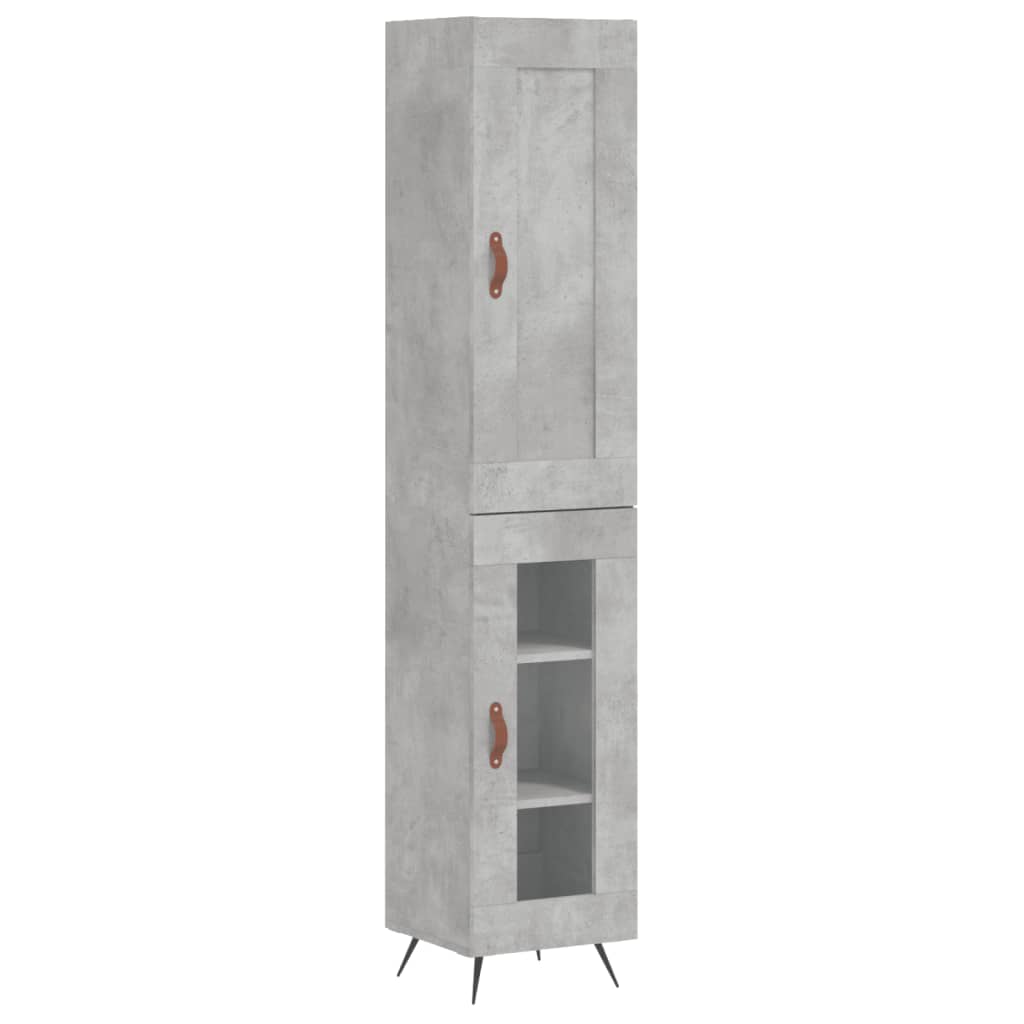 Skříň Highboard Betonově Šedá 34,5X34X180 Cm Kompozitní Dřevo