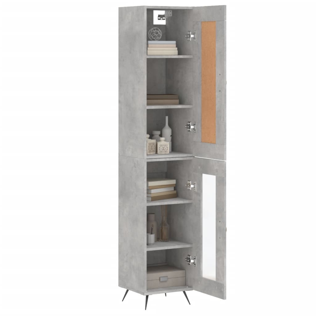 Skříň Highboard Betonově Šedá 34,5X34X180 Cm Kompozitní Dřevo