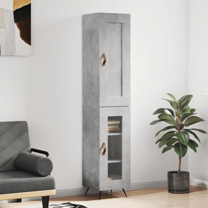 Skříň Highboard Betonově Šedá 34,5X34X180 Cm Kompozitní Dřevo