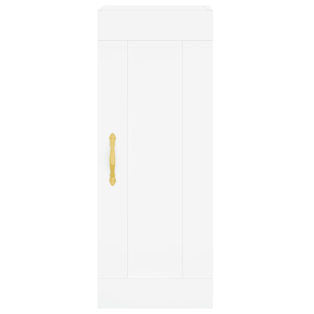 Skříň Highboard Bílá 34,5 X 34 X 180 Cm Kompozitní Dřevo